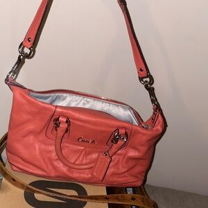 Coach Pink Leather Shoulder Bag
